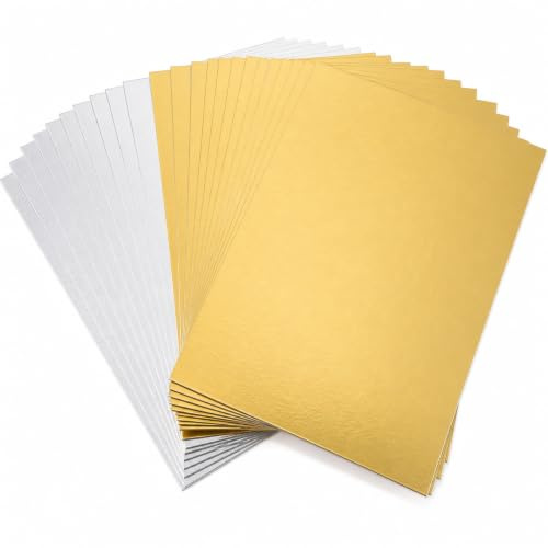 STARVAST Cake Board Set, Kuchenplatte, Eckig, Gold und Silber, 2 mm dicke Pappe, zum Servieren und Transportieren von Kuchen und Torten, auch für Party-Buffets, 20 Stk. 30x40cm