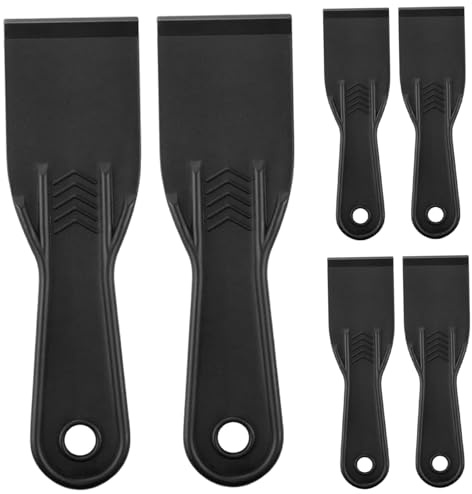 6 pezzi di raschietto in plastica per stucco, spatola in plastica flessibile nera da 2 pollici, utilizzata per riparare pareti, incollare intonaco, spatola per stucco