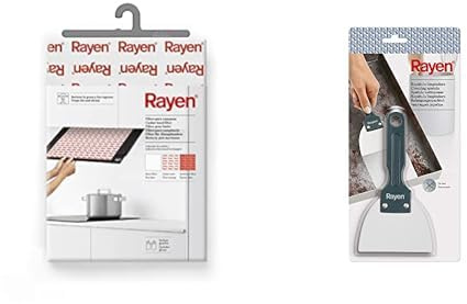 Rayen | Set Dunstabzug-Filter + Reinigungsspachtel | Saubere Küche | Weiß/Grau