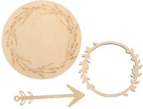 YOSADIER Cartes Étapes en Bois Double Face, Disques Jalons Bébé, 1 Jeu de Cartes Mensuelles pour Photo Naissance, Accessoires Photo Bébé Shower, Décoration Milestone pour Première Année
