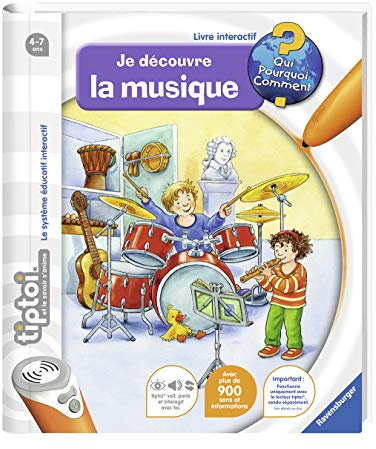 Ravensburger - Livre d'aventure interactif tiptoi - Je découvre la musique - Jeux électroniques éducatifs sans écran en français - A partir de 4 ans - 00605