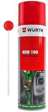 Würth HSW 100 - Weißes Fett mit Haftungseigenschaften, Non-Running-Formulierung, 360°-Ventil, Rostschutz, 35-100°C, 340g, Spray, Schmierfett