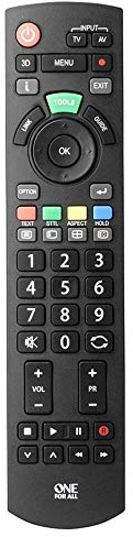 Telecomando sostitutivo per TV PANASONIC di One For All – Funziona con TUTTI i televisori Panasonic – Il telecomando sostitutivo ideale - nero -URC1914