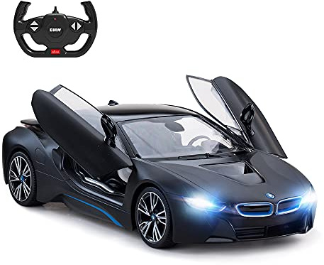 RASTAR Remote Control Car, 1:14 BMW i8 Radio Remote Control Racing RC Toy Car Model Vehicle, Open Doors by RC, MattBlack