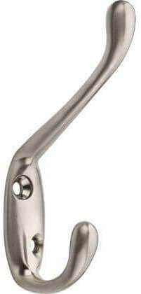 Decohooks Robe, Hat & Coat Hook - Satin Nickel - Door and Wall Mountable - Single - Fixings Included