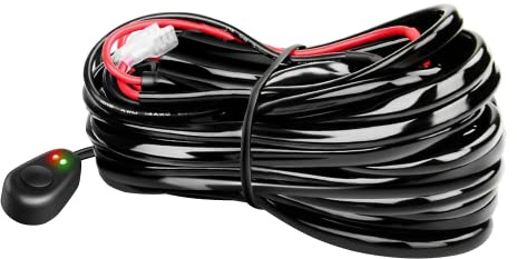 AUXTINGS Universale 3 metri Cablaggio Fendinebbia con Interruttore 12V 40A Kit Cavi Fendinebbia Cablaggio Auto On-Off Interruttore per Fuoristrada Camion SUV e Moto