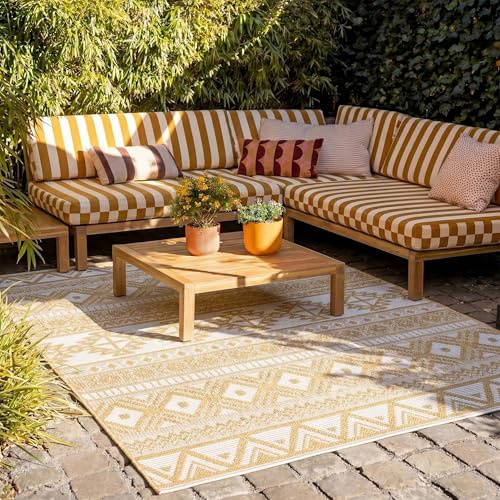In- & Outdoor Teppich - Summer Beyond Gelb - 80x150 cm | Wetterfest - Synthetik, Polypropylen - Garten / Terrasse - Terrasse teppich - Outdoor rug