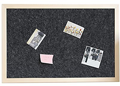 RENRUIRUI Gerahmte Bulletin Board Dunkelgrau Filz Pinboard Mit 35 Push-pins, Wanddekoration Memo Vision Board,Für Home Schulgesellschaft Büro(Size:90X120CM)