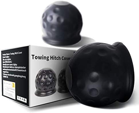 2 pezzi copertura per gancio di traino Copertura della Sfera del rimorchio, in gomma, tappo di protezione per gancio di traino, nero, tappo di protezione a sfera per auto, camion, veicoli commerciali