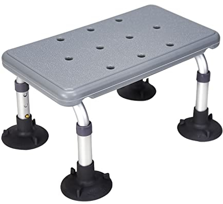 V3VOGUE Duschhocker, Höhenverstellbare Trittstufe Für Badewanne & Dusche, Badewannenstufe Aus Aluminiumgestel, Badewanneneinstiegshilfe, Duschtritt Badewannentritt Für Badewanne