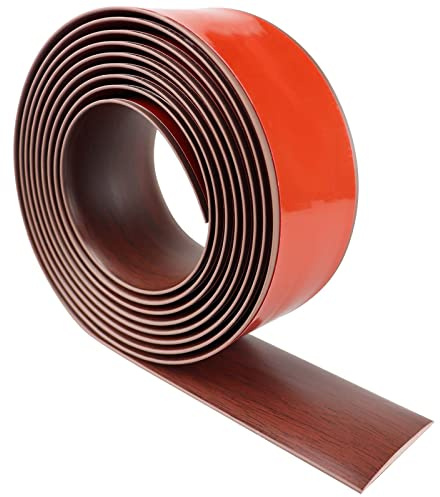 LSGCQ Übergangsprofil selbstklebend Vinyl Übergangsleiste Bodenleiste | Fußboden Ausgleichsprofil Holzmaserung Abdeckleisten für Fußböden Übergangsprofil Laminat (Rot, 300×5cm)