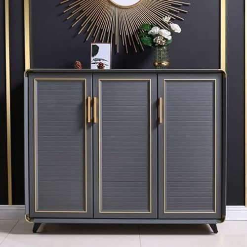 PEVSCO Schuhhalter Tür Schuhschrank Licht Luxus Aluminiumlegierung Haushaltsschrank mit großer Kapazität Einfacher moderner Balkon im Freien Schuhständer (Color : GreyF100*40 * 100)