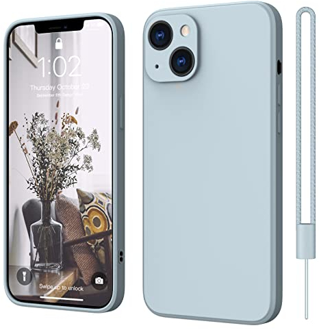 ElestBela iPhone 13 Hülle Silikon Case, Hanyhülle iPhone 13 Ultra Dünn Slim mit Microfiber, Kratzfeste Rundumschutz Case Schutzhülle Hülle für iPhone 13 6.1'' Mint Blau