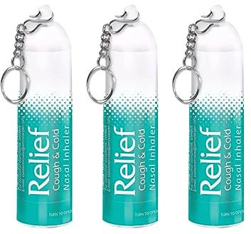 Relief Nasal Stick Inhaler 1ml, Pack of 3, Soothing Relief from stuffy Nose, Blocked sinues and Nasal Congestion, Pack of 3