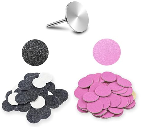 Homefantasy 100 Stück Schleifscheibe Pediküre,Feet Grinder Schleifpapier,Entferner Sandpapierscheiben,Ersatz-Schleifpapier Scheiben-Werkzeug Schleifscheiben für Harte,Rissige Fersen,Tote Haut(φ25mm)