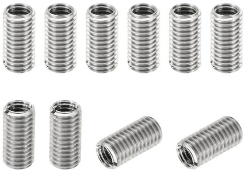 PATIKIL 10Stk Gewinde Adapter Hülse Reduzier Mutter M10x1.5 Männlich auf M8x1.25 Weiblich Reparatur Einsatz Mutter Schraube Reduzierer Edelstahl Befestiger 20mm