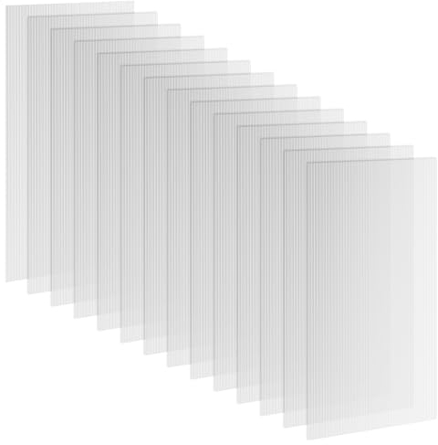 Outsunny 14 Doppelstegplatten aus Polycarbonat, 4 mm, UV-beständig, transparent, Maße 121 x 61 cm (L x B)