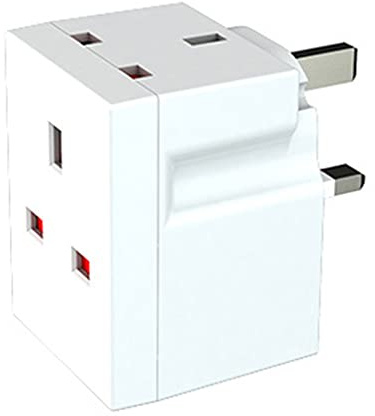 CHAKAE Adaptador de Enchufe Triple de 3 vías, enchufes múltiples, Adaptador de enchufes de extensión, Reino Unido, 3 Extensiones de Enchufe con Pines, Extensor de Potencia de 250V y 13 amperios
