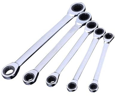 YMYGCC Llaves De Carraca Rango de vanadio de 8-27 mm Rango de Doble Cabeza Llave de Llave de trinquete Reversible Combinación de Llave de Llave de Llave 246 (Color : 7pcs 8-24mm)
