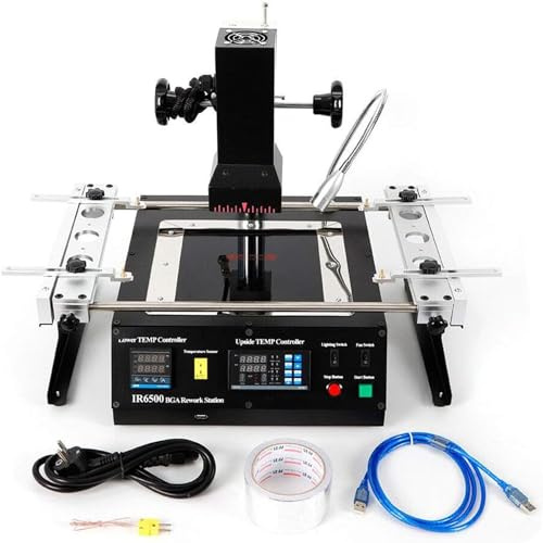 BGA Infrared Rework Station, 1250W IR6500 LED Digital Display Infrared Soldering Station Welder Solder Heating, Desoldering Station Workplace Welding Equipment