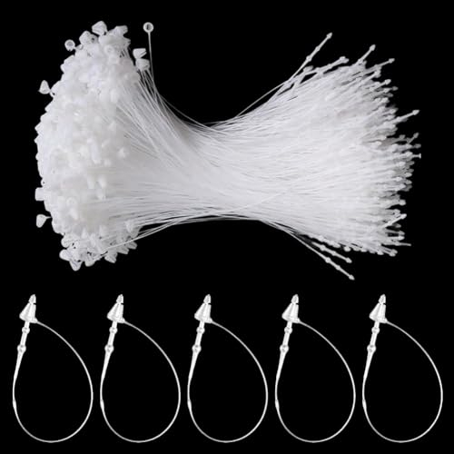 Anhänger Etiketten,1000 Stück Sicherheitsfäden für Etiketten,12.5cm Sicherheitsfäden Transparent,Loop Pins Sicherheitsfäden,Etiketten Kunststoff Anhänger, Kennzeichnungswerkzeug für Kleidung,Schuhe