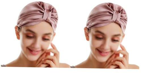FRCOLOR 2stücke Silk Hair Drying Hat Schnelltrocknende Haarturban Für Zuhause Elastische Seidenhaube Für Sanftes Trocknen Für Bad Und Pflege Rubber