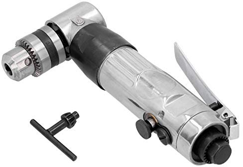 Taladro Reversible con ángulo de Aire, Herramienta Súper Eléctrica de Perforación Neumática con Llave, Soporte hacia Adelante y hacia Atrás, para Taladrar Placas de Hierro,