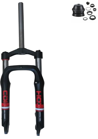 CDHPOWER Forcella per Bicicletta 20 con Sospensione per Pneumatici Grassi da 4,0, a Spalla Singola con 1-1/8 Combo Attacco Manubrio, Freno a Disco per Bici da Neve/Triciclo
