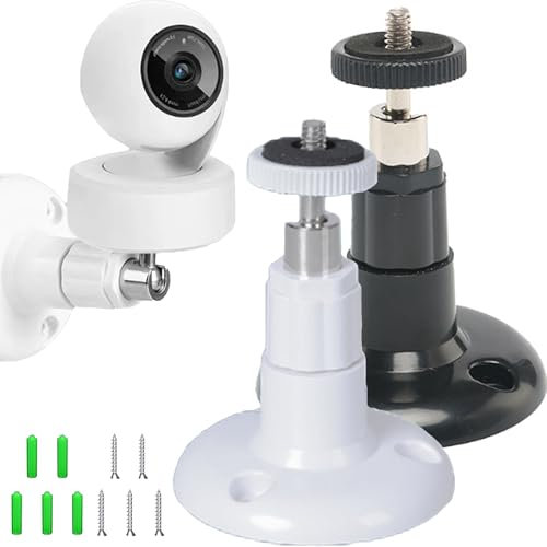 SQAQS 2 Supports pour Caméra de Sécurité - Support pour Usage Domestique avec Fixation Murale, 360 Degré Réglable, Facile à Installer, Utilisation à L'intérieur et à L'extérieur