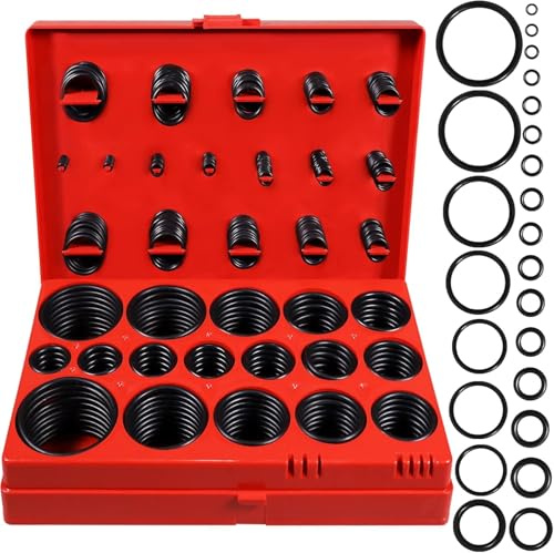 XBVV 419 PCS Universal Metric O-Ring Kit, 32 Größen Buna-N 70A Gummi O-Ring Sortiment Set für verschiedene Auto Wasserhahn Sanitär Druck Waschmaschine Luft oder Gas Dichtung Reparatur widerstehen
