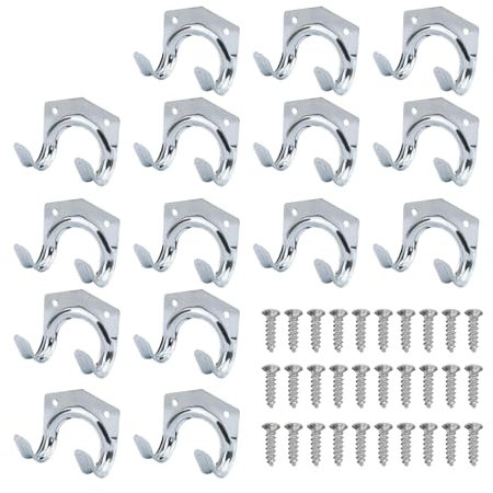 My DIY Tool Hooks Hangers 15Pcs Heavy Duty Shed Hooks for Tools, Garage Hook, Storage Hooks with Screws – Wall Mount Double Gardens Hooks for Garage, Shed, or Garden Organization