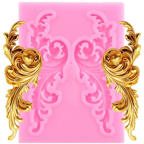 XMOLDNMS Stampo in silicone barocco per fondanti in rilievo, per decorare torte, cupcake, caramelle, cioccolato, pasta di fiori, argilla polimerica