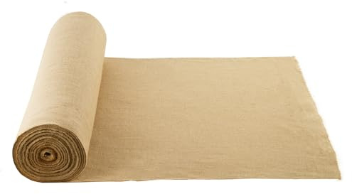 VEVOR Rotolo di Tessuto di Juta, 914 mm x 45,7 m 50 x 50 Rotoli di Tessuto di Juta Naturale ad Alta Densità, Rotolo di Tessuto di Juta per Avvolgere Alberi, per Decorazioni, Artigianato, Matrimonio