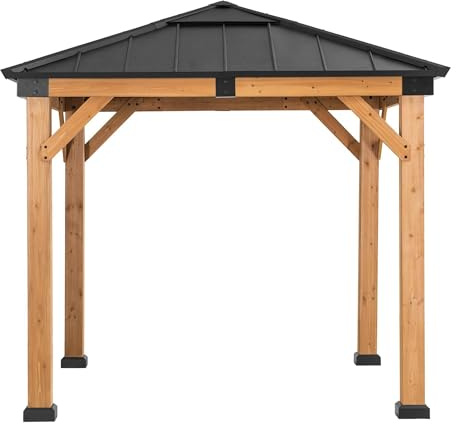 Sunjoy Zedernholz Gazebo RAPI - 273cm x 273cm Anthrazit