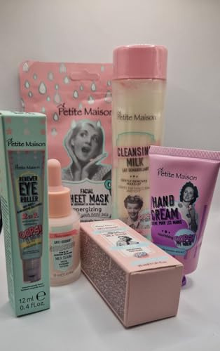 Set de Cuidado Facial, Kit de 6 Piezas con Limpiador, Suero, Mascarilla, Crema de Manos, Rodillo de Ojos y Sérum Nutritivo