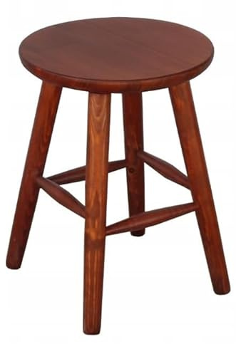 Metdrew Holz-Hocker | Tabouret 32 x 32 x 45 cm | Holz Küchenhocker | runder Holzstuhl| Rustikaler Stil | Kiefernholz | stabil | Farbe: Calvados
