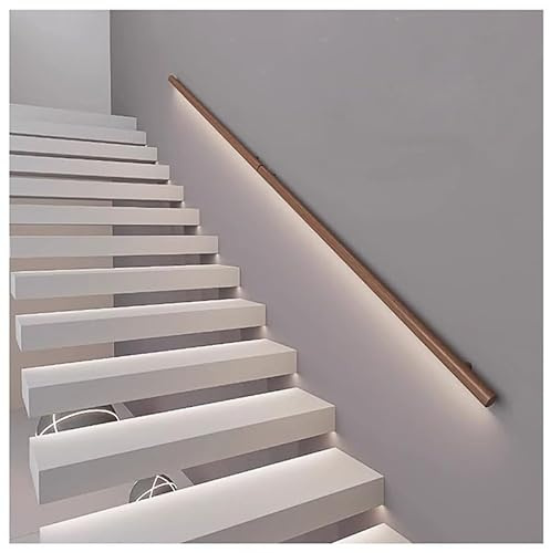 Sxlawesom Wood Stair Handrail with Light, LED Handrails Grab Bar for Outdoor & Indoor Stairs