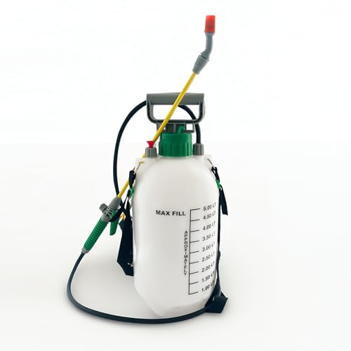 PAMEX - Botella Pulverizar 5L Boquilla Ajustable Bomba de Acción Herbicidas Abonos