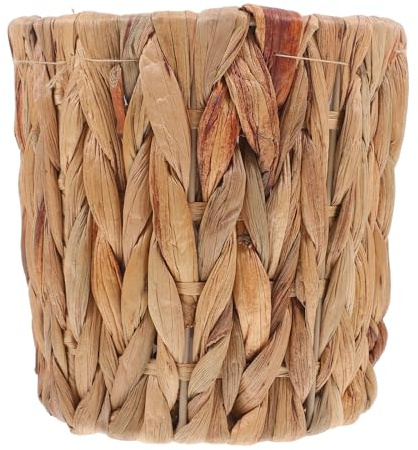 DIYEAH Panier de Rangement en Jacinthe d'eau Tressé Main 15 X 15 CM Jardinière Décorative Respirante pour Plantes d'Intérieur Panier à Fleurs Naturel Balcon et Décoration Maison