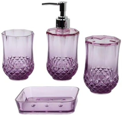 Bathroom Sets Soporte for cepillos de Dientes, Estuche Almacenamiento, Vaso for Enjuague bucal portátil for tocador o decoración baño Coastal Decor