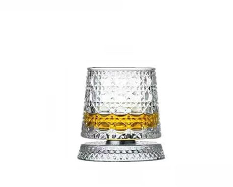 KZHAQINDJ Crystal Glass Rotating Beer Cup | 201-300ml Capacity, Cylindrical Shape, Decompression Design, Casual Home Use