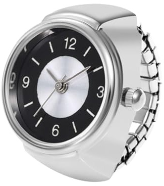 gifyym Fingeruhr – Personalisierte Herren-/Frauen-Ringuhr | lässige Paar-Modeuhr | Analoge Quarz-Ringuhren für Ihn, Ihren Freund, Freundin, Anniveršary, verstellbare Größe, Unisex-Design, Schwarz