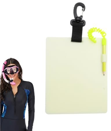 Générique Ardoise de Plongée - Équipement Portable avec éclairage - Carnet subaquatique pour plongée,pour Exploration sous-Marine, Snorkeling, Grotte, lac - Idéal débutant
