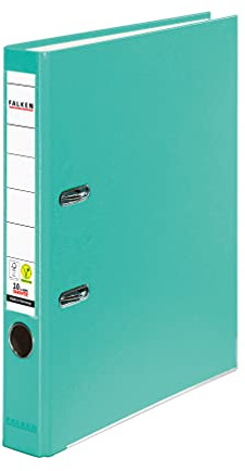 Original Falken PP-Color plastmapp. Made in Germany. 5 cm smal DIN A4 pastellfärgad turkos ringbindare vegansk mapp brevmapp kontorsmapp plastmapp slitsad mapp