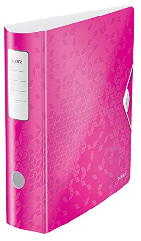 Leitz Qualitäts-Ordner 180° Active WOW, A4, Breit, Abgerundeter Rücken, 8,2 cm breit, Gummibandverschluss, Leichtes Polyfoam, Plastik-Ordner, WOW Serie, Pink, 11060023