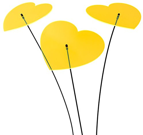 SUNPLAY Sonnenfänger Herzen in GELB, 3 Stück je 20 cm Durchmesser im Set + 70 cm Schwingstäbe