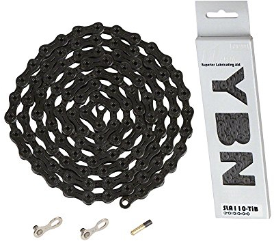 YBN Ti-Nitride 11-speed Black Chain, 116 Links, 5.5mm Wide with One Reusable QRS Master Link by Generic