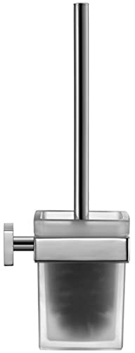 Duravit Bürstengarnitur Karree, WC-Bürstenhalter Wandmontage, Toilettenbürste, Klobürste, Chrom
