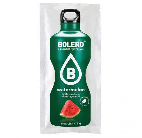 BOLERO Bebidas de 24 bolsitas de 9 gramos con sabor Water Melon – Preparado instantáneo para bebidas con Stevia y vitamina C y sin azúcar