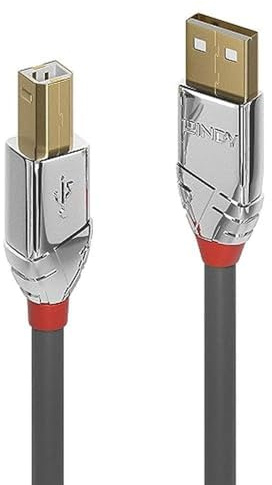LINDY 36645 7.5m USB 2.0 Typ A an B Kabel, Cromo Line